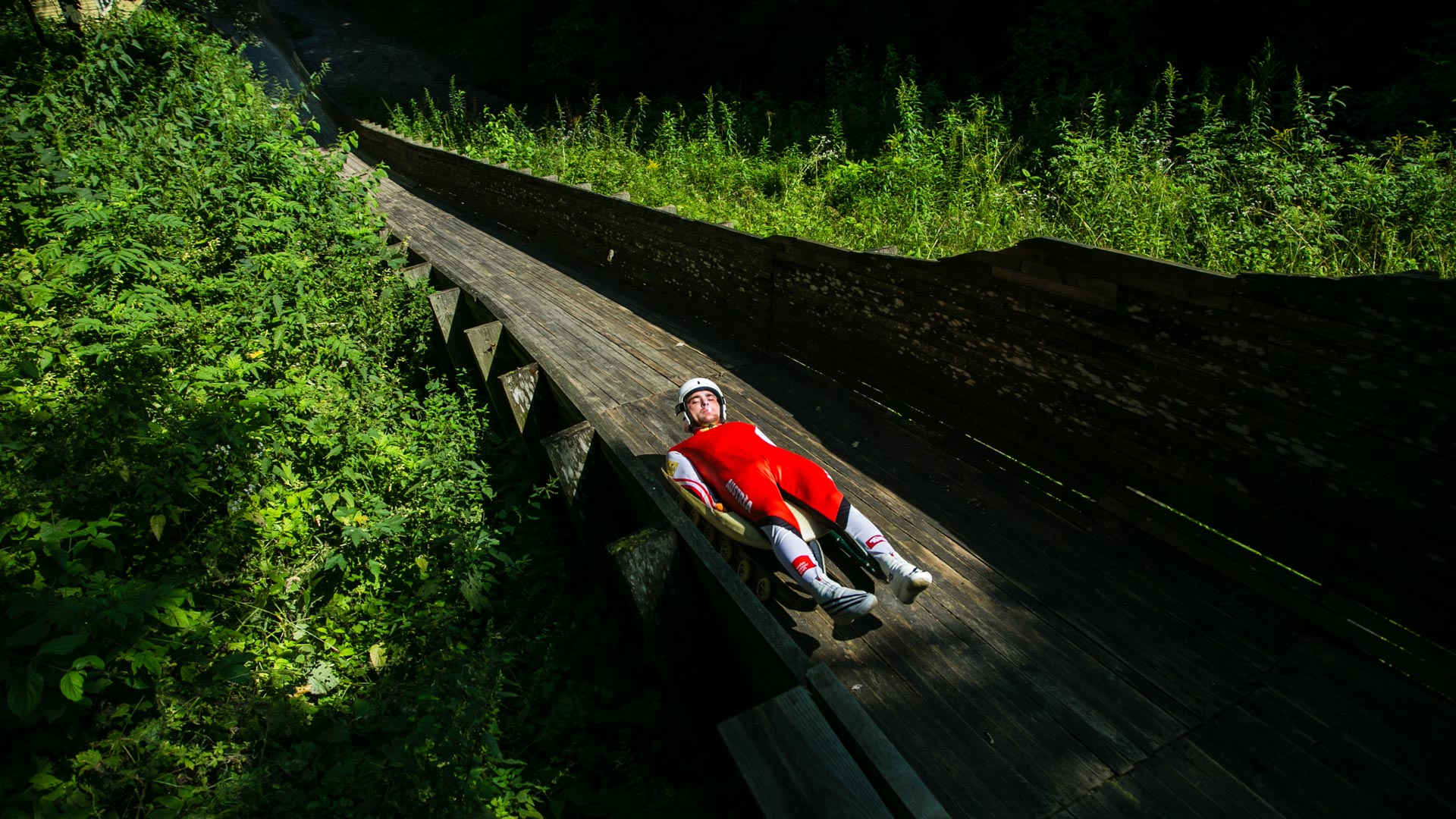 Kremenets. The only wooden luge track