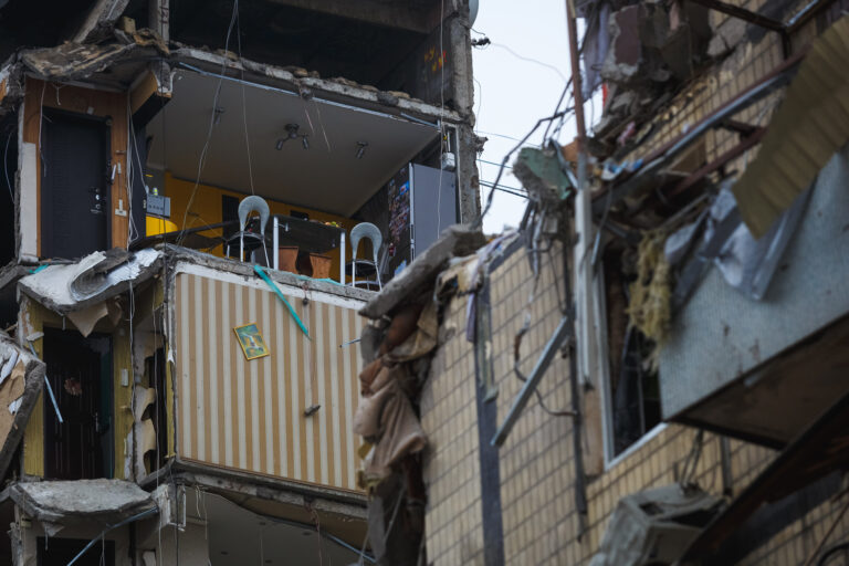 Die Überreste der Wohnung von Mykhailo Korenovskyi. Foto Yurij Stefanjak.