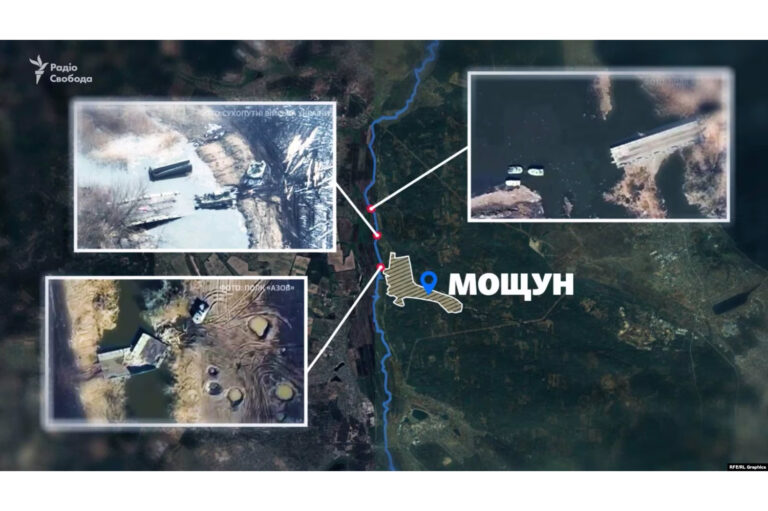 Знищені переправи росіян поблизу села Мощун. Фото: Радіо свобода.